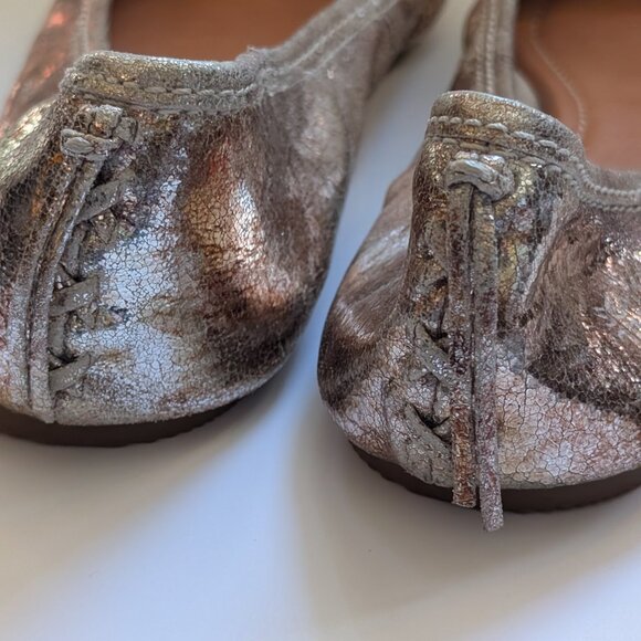 Great condition FRYE women's metallic Regina Ballet Flats Size 10 - Picture 7 of 13